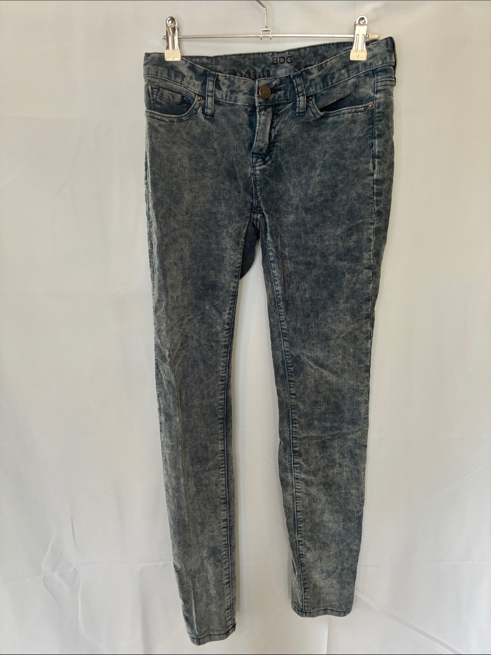 BDG Washed Black Corduroy Ankle Skinny Jeans